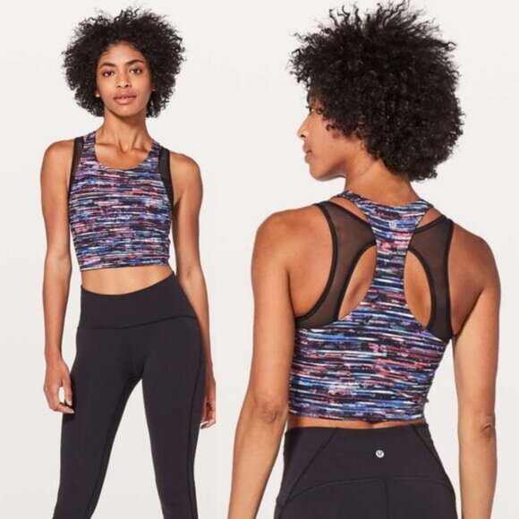 Lululemon Break Free Tank Nulux In Hinshu Alpine White Multi Size 4 - Picture 1 of 7